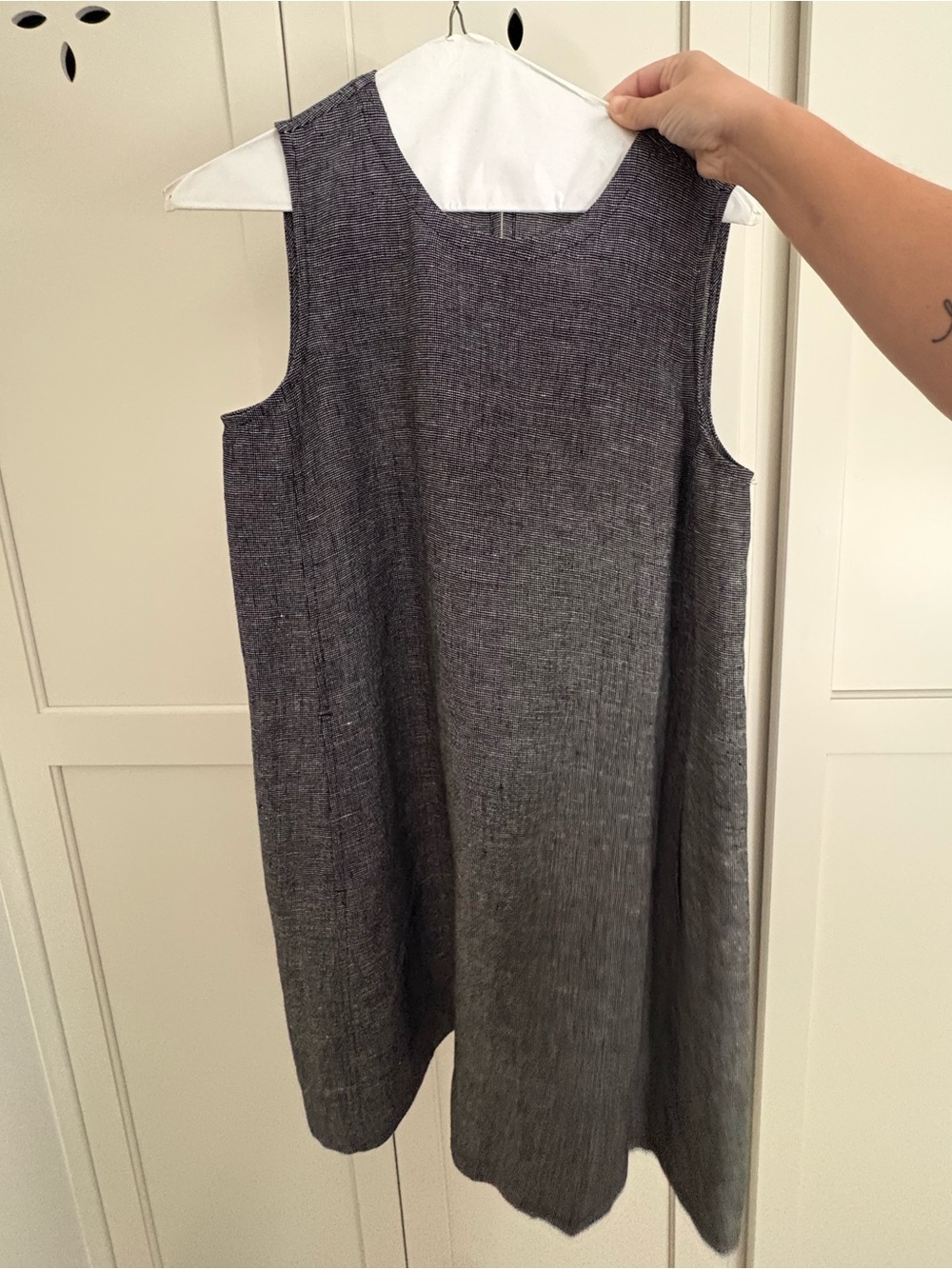 Eileen Fisher Sleeveless Midi Dress in Charcoal Gray